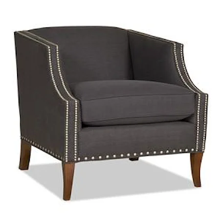 Contemporary Shelter-Back Chair with Nailhead Trim